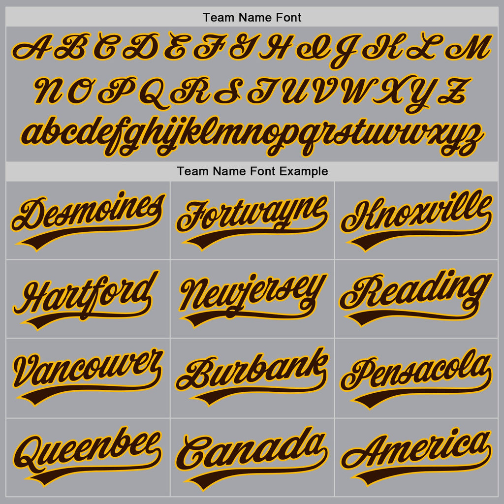 Custom Gray Brown-Gold Authentic Baseball Jersey
