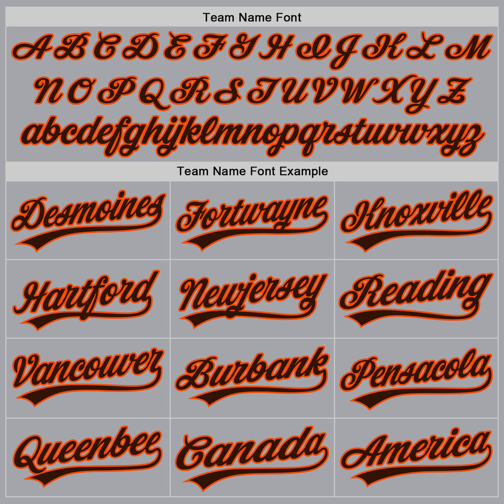 Custom Gray Brown-Orange Authentic Baseball Jersey