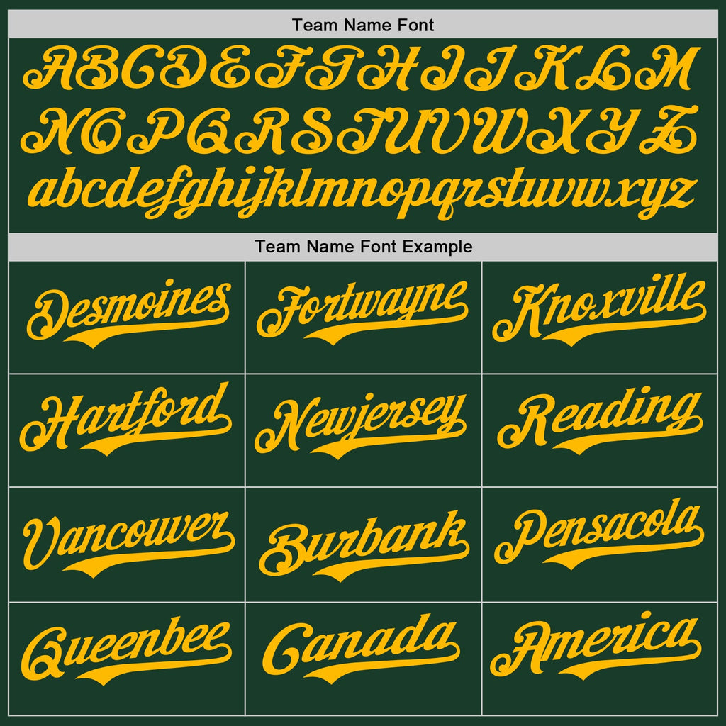 Custom Green Gold Authentic Baseball Jersey