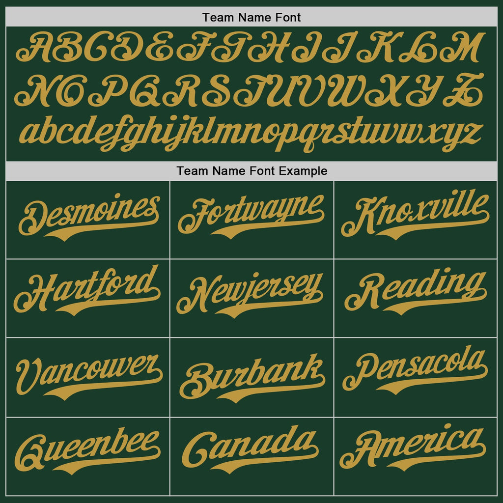Custom Green Old Gold Authentic Baseball Jersey