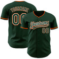 Custom Green White-Orange Authentic Baseball Jersey