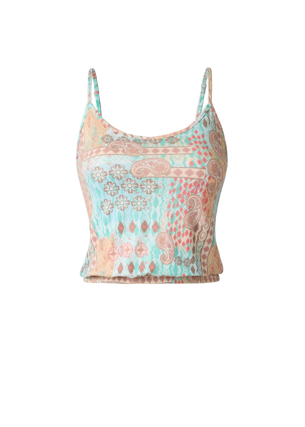 Paisley Print Tank - Blue & Orange