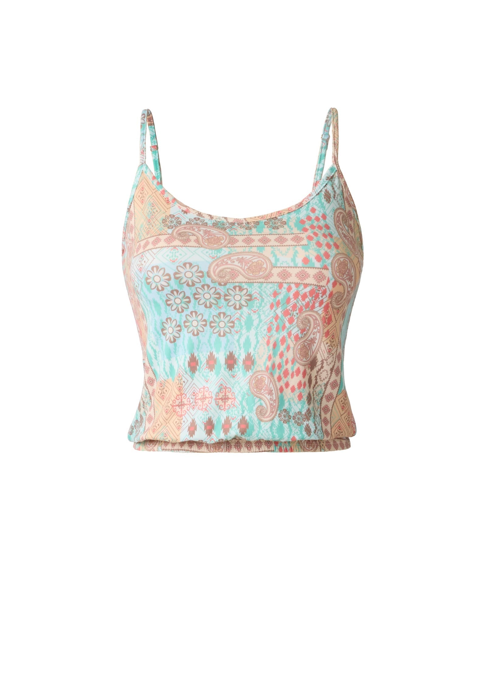 Paisley Print Tank - Blue & Orange