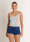 Paisley Print Tank - Blue & Orange
