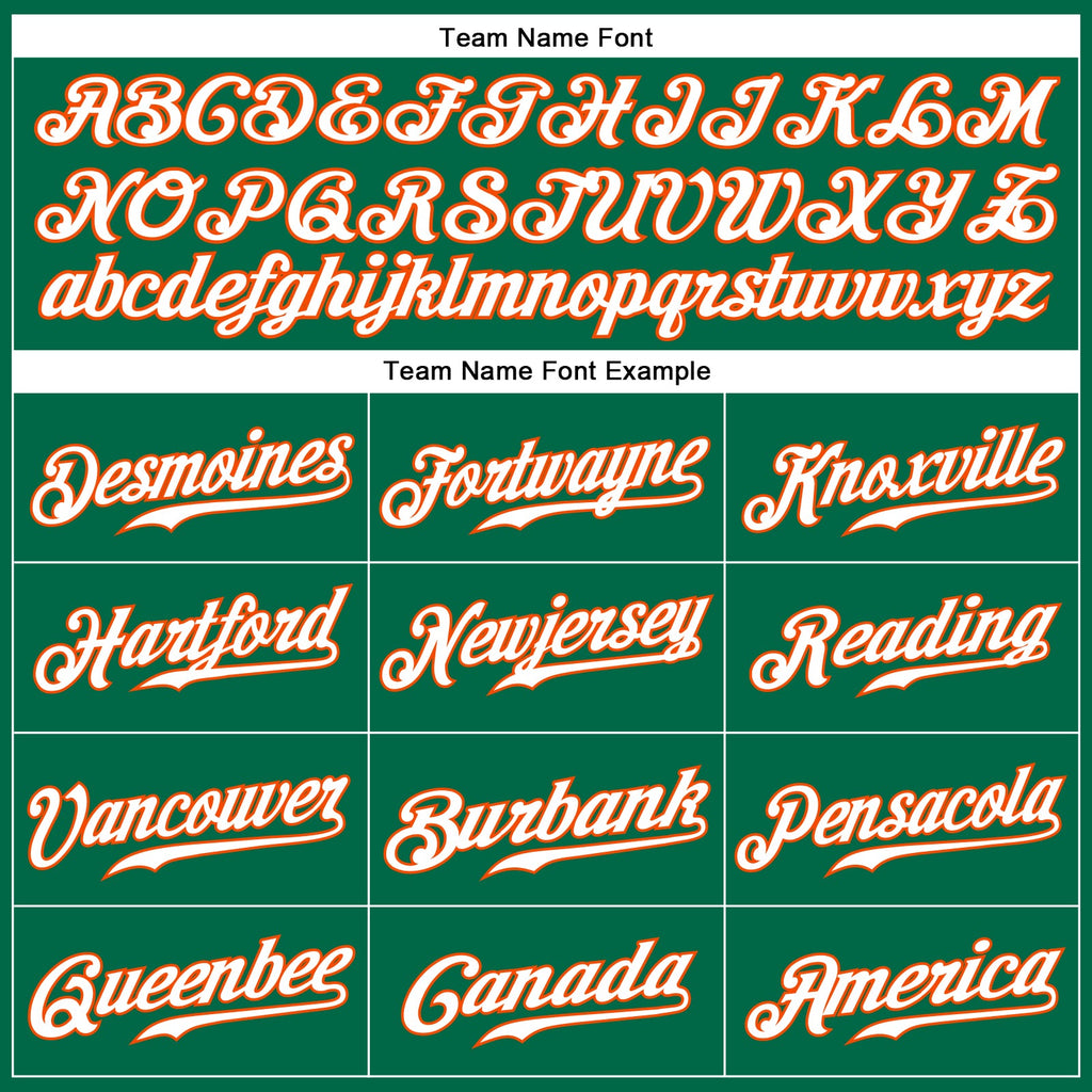 Custom Kelly Green White-Orange Authentic Sleeveless Baseball Jersey
