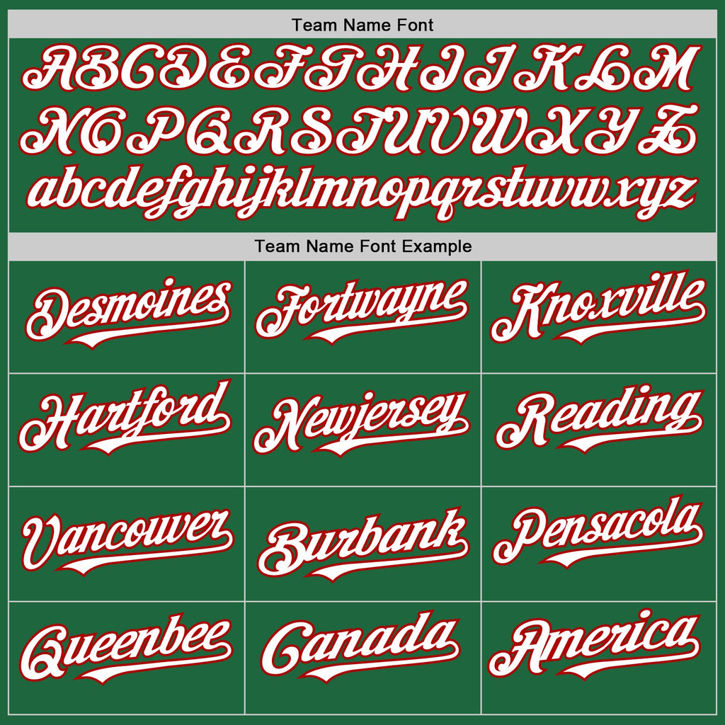 Custom Kelly Green White-Red Mesh Authentic Throwback Baseball Jersey