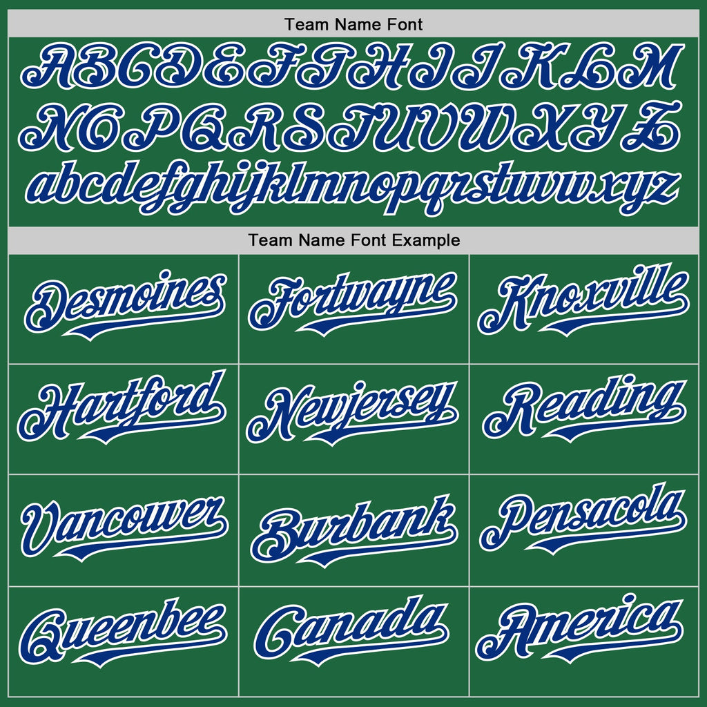Custom Kelly Green Royal-White Mesh Authentic Throwback Baseball Jersey