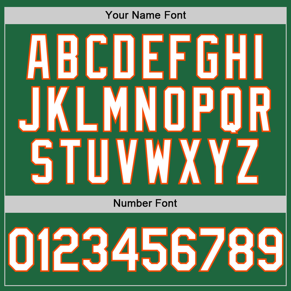 Custom Kelly Green White-Orange Mesh Authentic Throwback Baseball Jersey