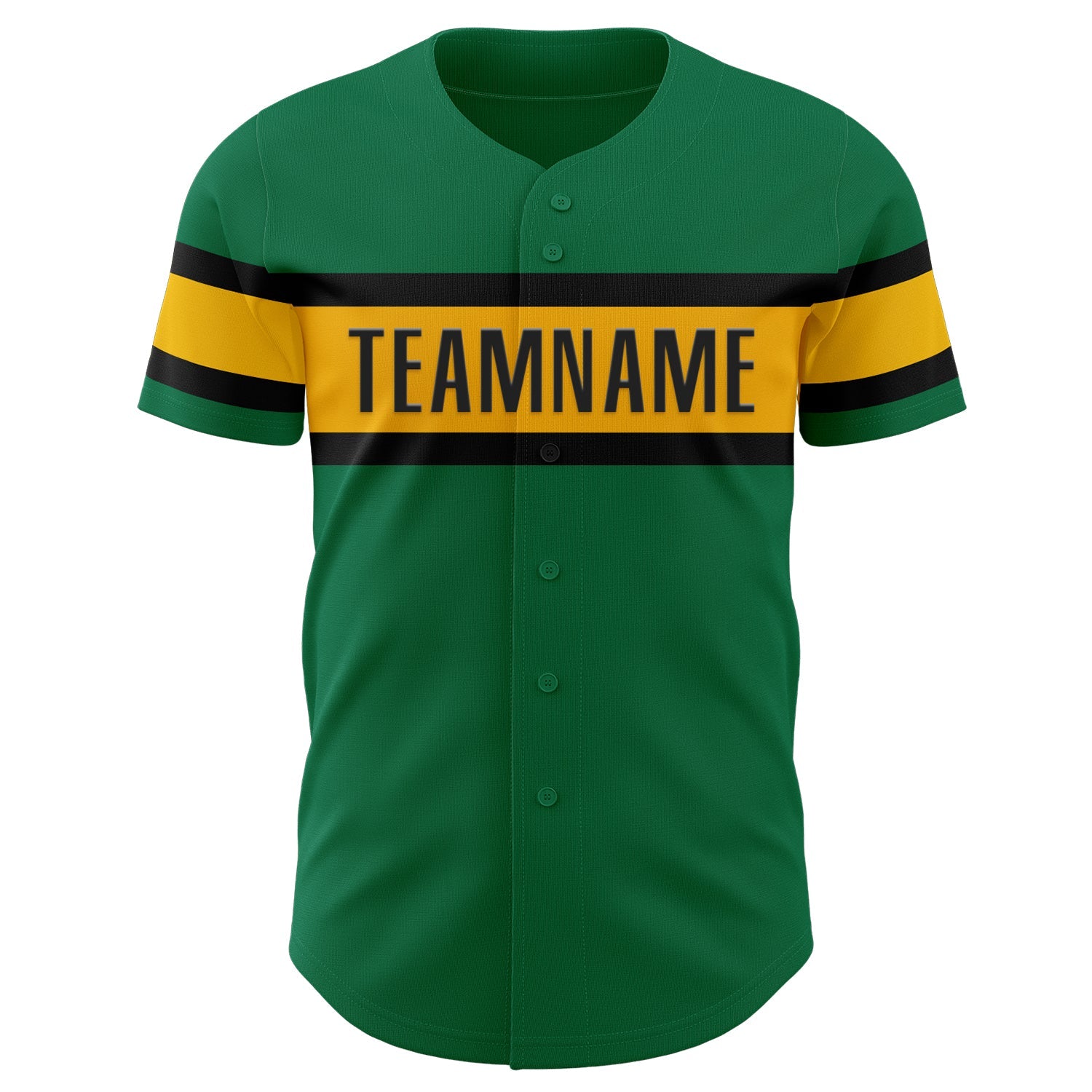 Custom Kelly Green Gold-Black Authentic Baseball Jersey