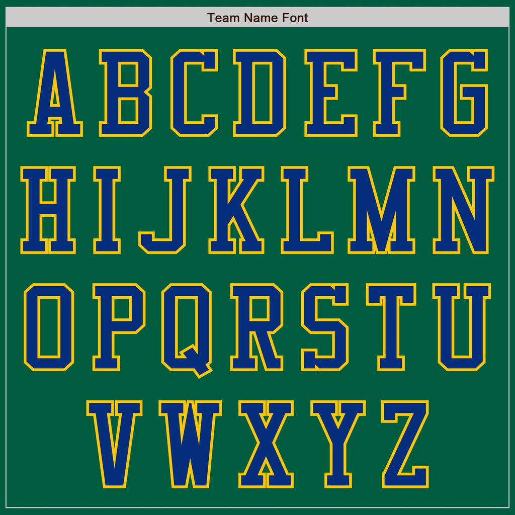 Custom Kelly Green Royal-Yellow Authentic Baseball Jersey