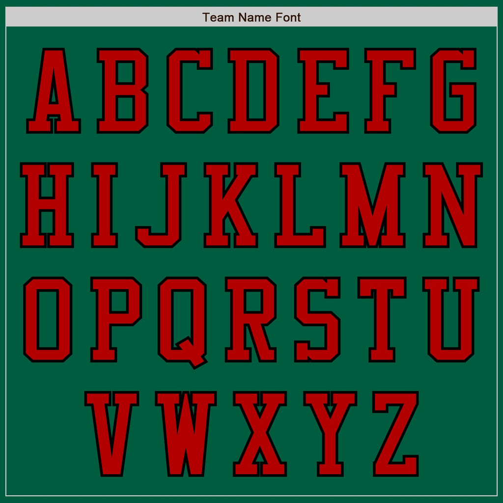 Custom Kelly Green Red-Black Authentic Baseball Jersey