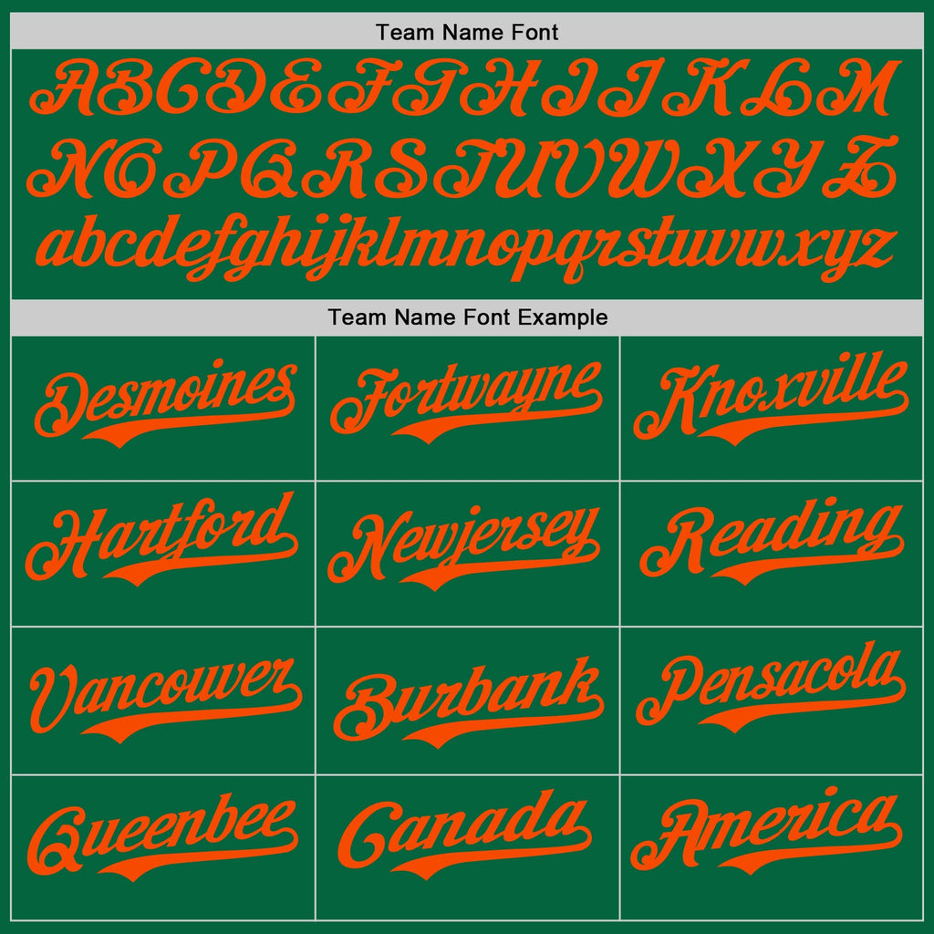 Custom Kelly Green Orange Authentic Baseball Jersey