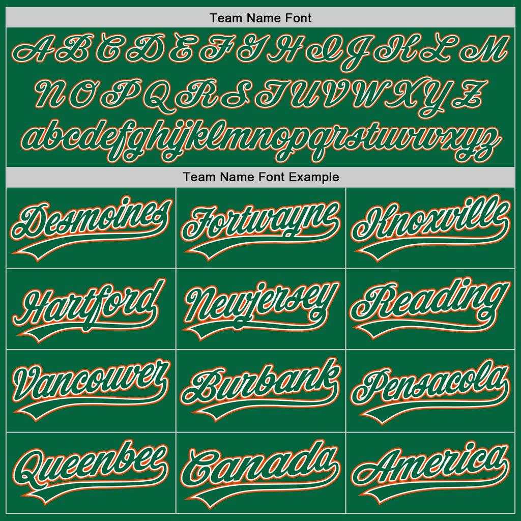 Custom Kelly Green White-Orange Authentic Baseball Jersey