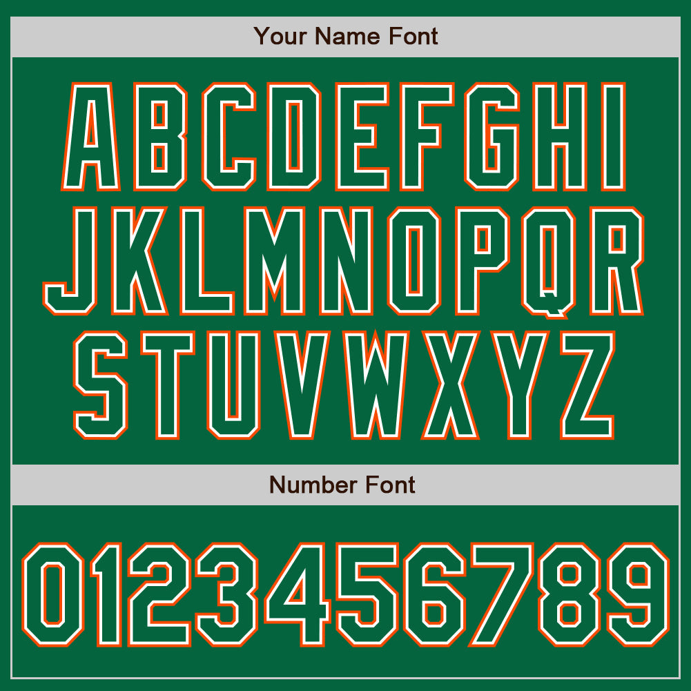 Custom Kelly Green White-Orange Authentic Baseball Jersey