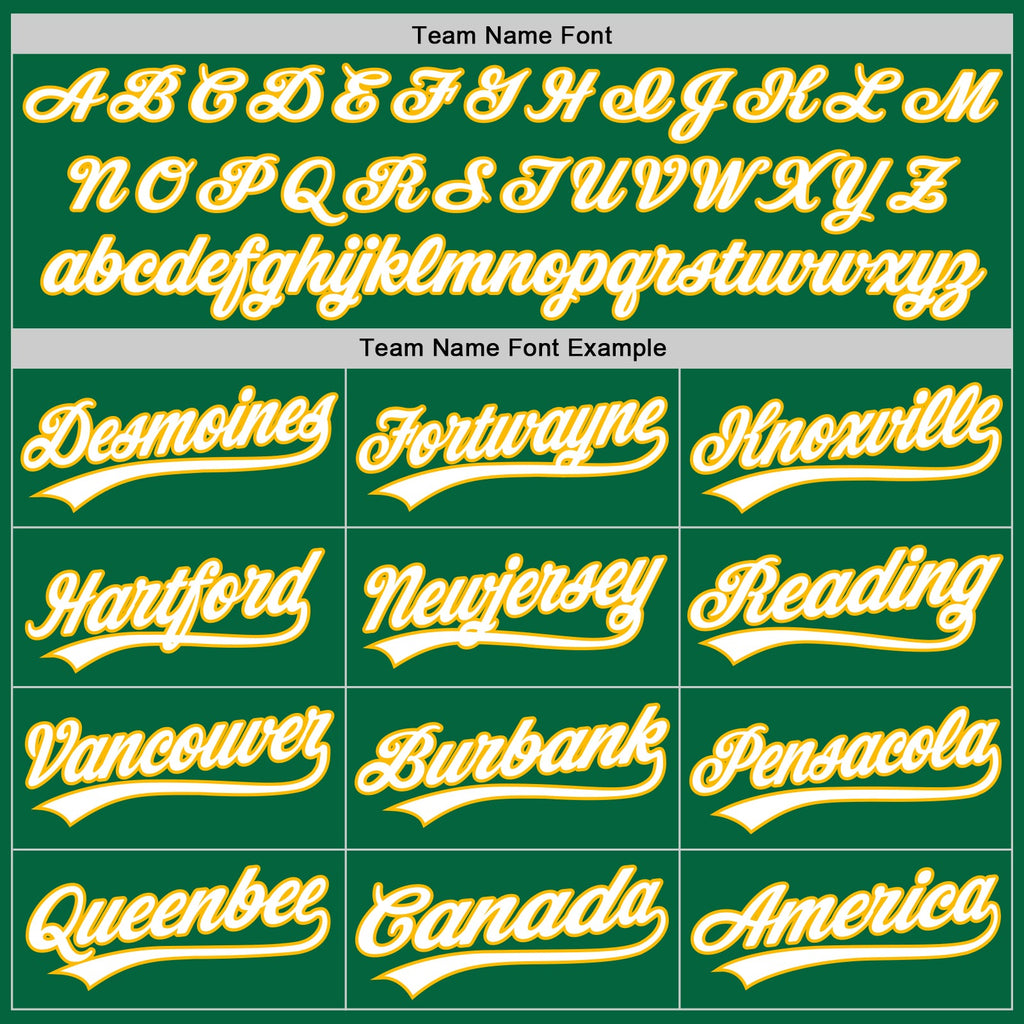 Custom Kelly Green White-Gold Authentic Baseball Jersey