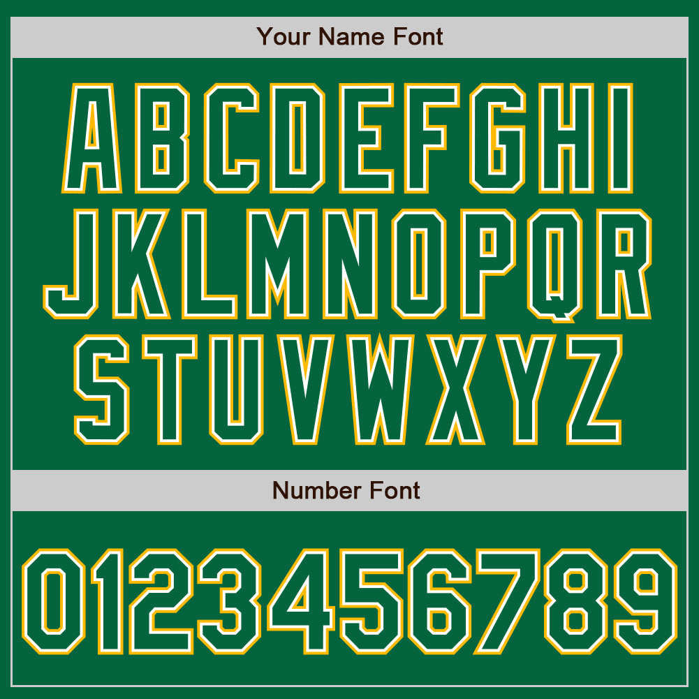 Custom Kelly Green White-Gold Authentic Baseball Jersey
