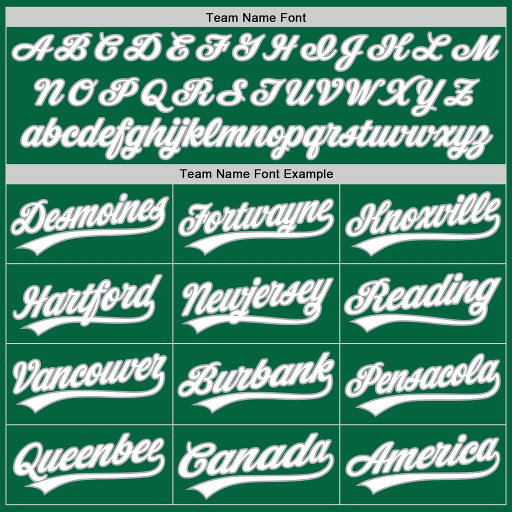 Custom Kelly Green White-Gray Authentic Baseball Jersey