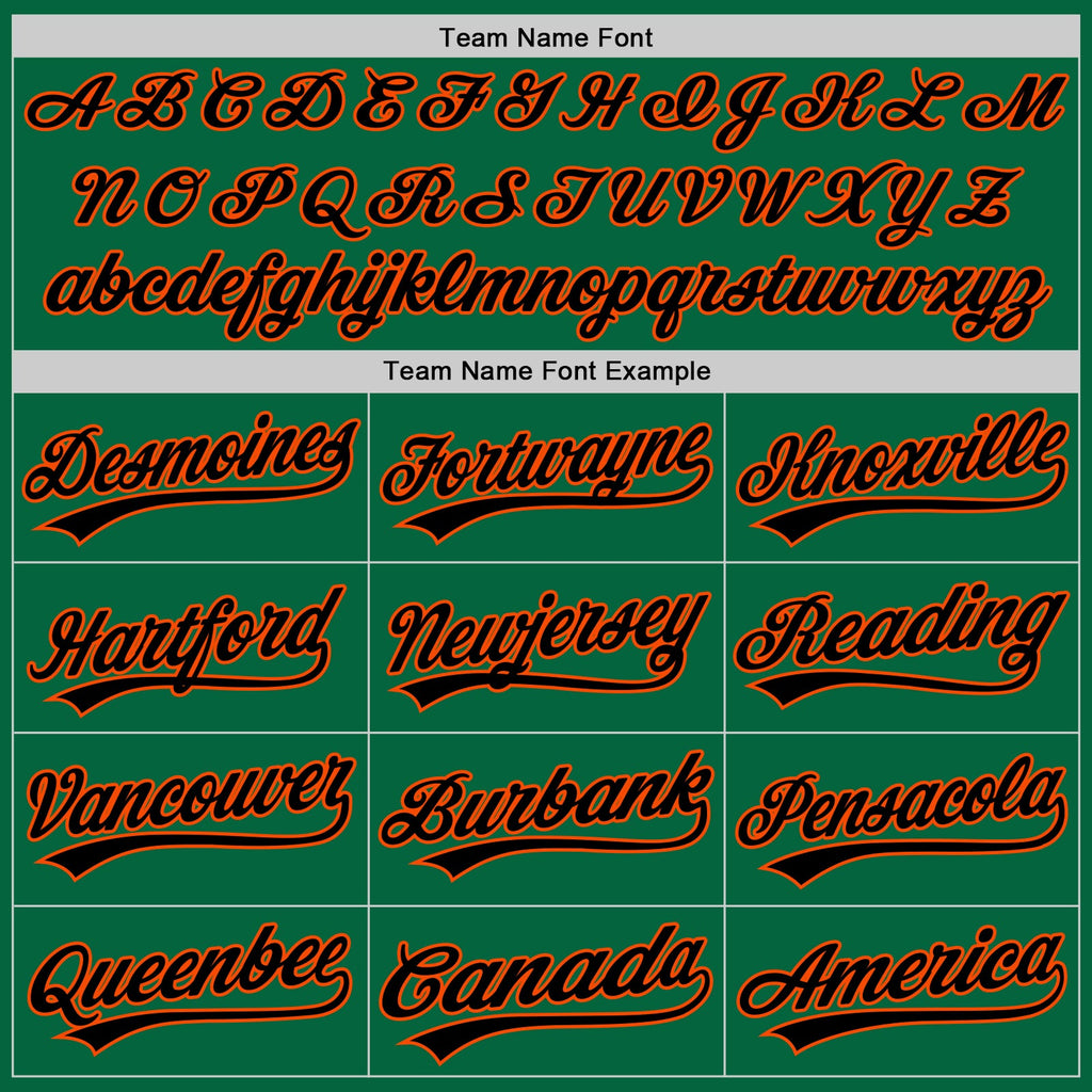 Custom Kelly Green Black-Orange Authentic Baseball Jersey