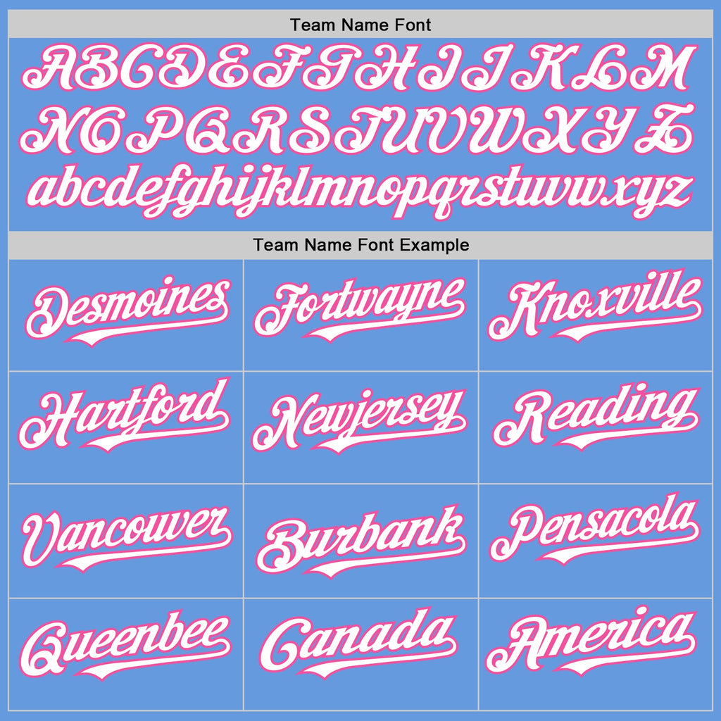 Custom Light Blue White-Pink Mesh Authentic Throwback Baseball Jersey