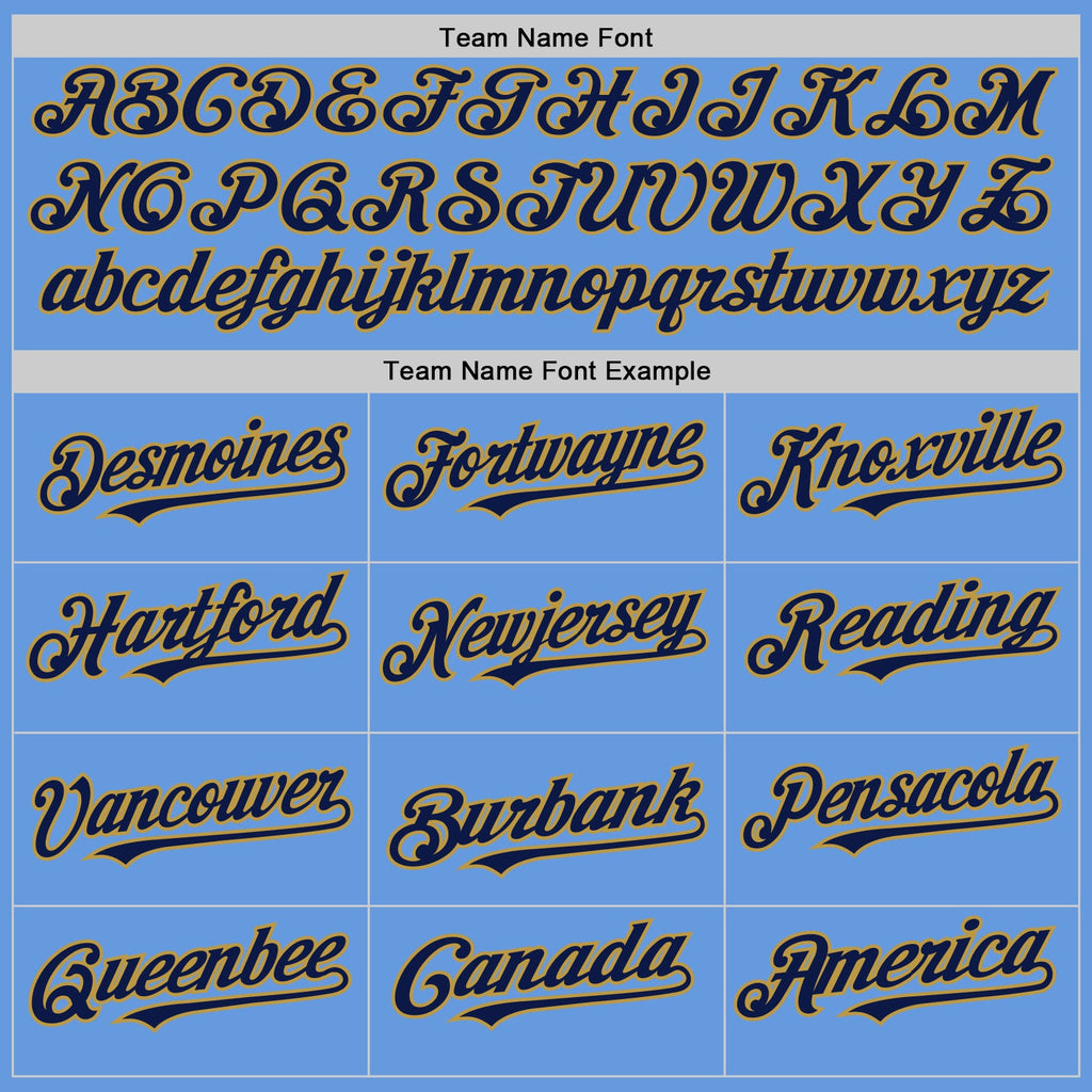 Custom Light Blue Navy-Old Gold Mesh Authentic Throwback Baseball Jersey