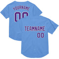 Custom Light Blue Purple-White Mesh Authentic Throwback Baseball Jersey
