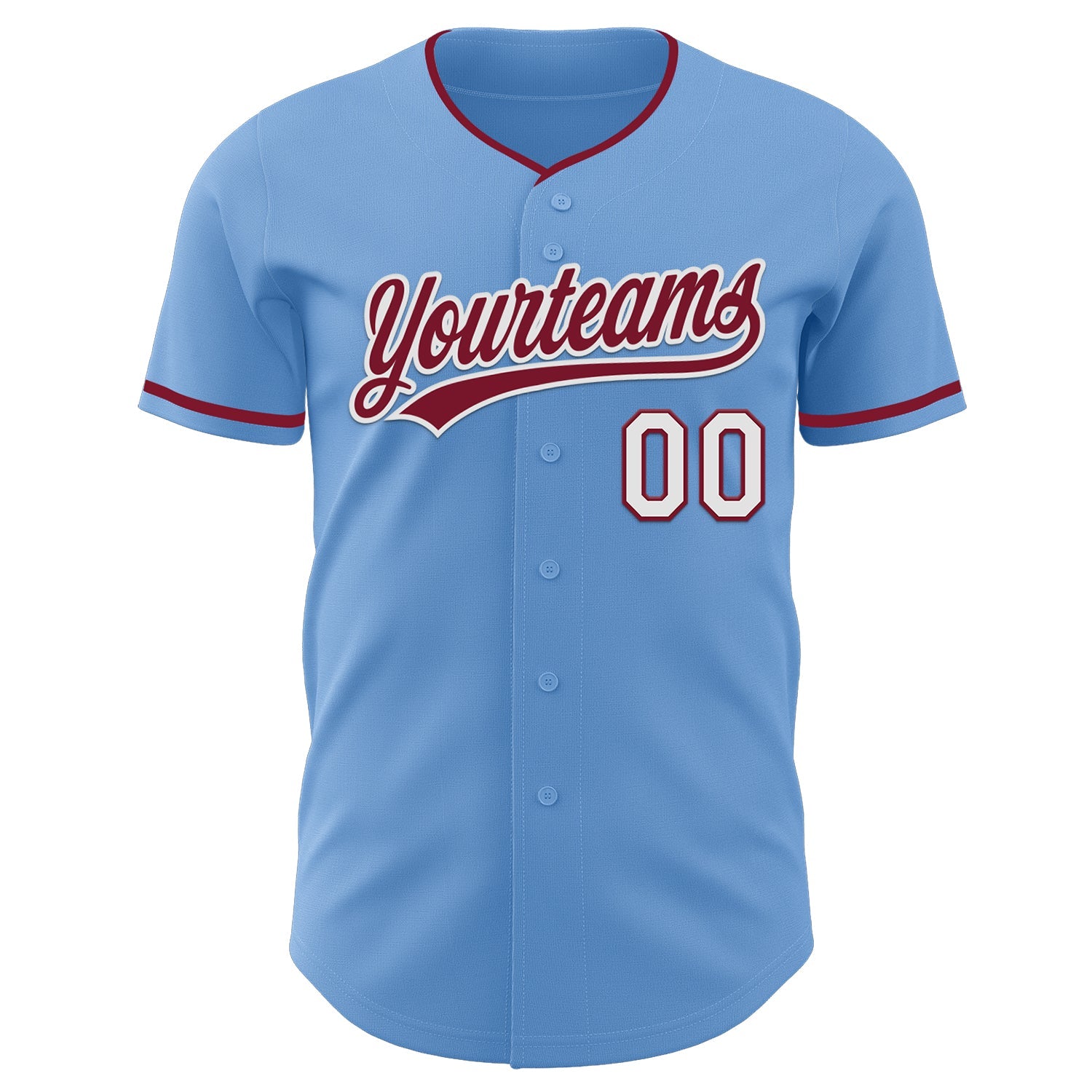 Custom Light Blue Crimson-White Authentic Baseball Jersey