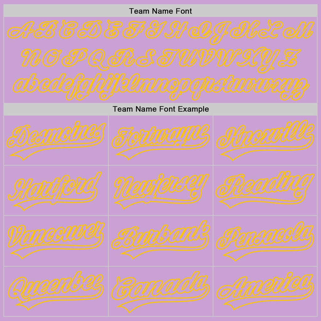 Custom Light Purple Yellow Authentic Baseball Jersey