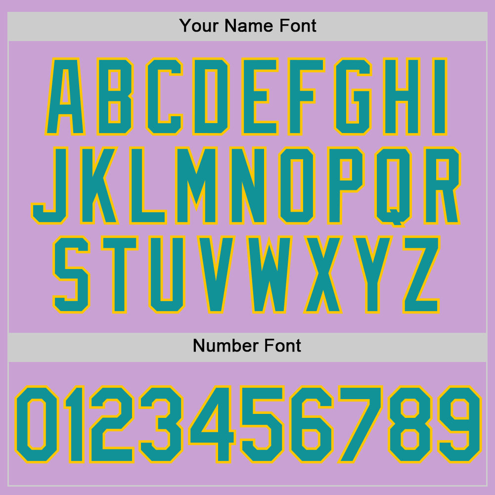 Custom Light Purple Teal-Yellow Authentic Baseball Jersey