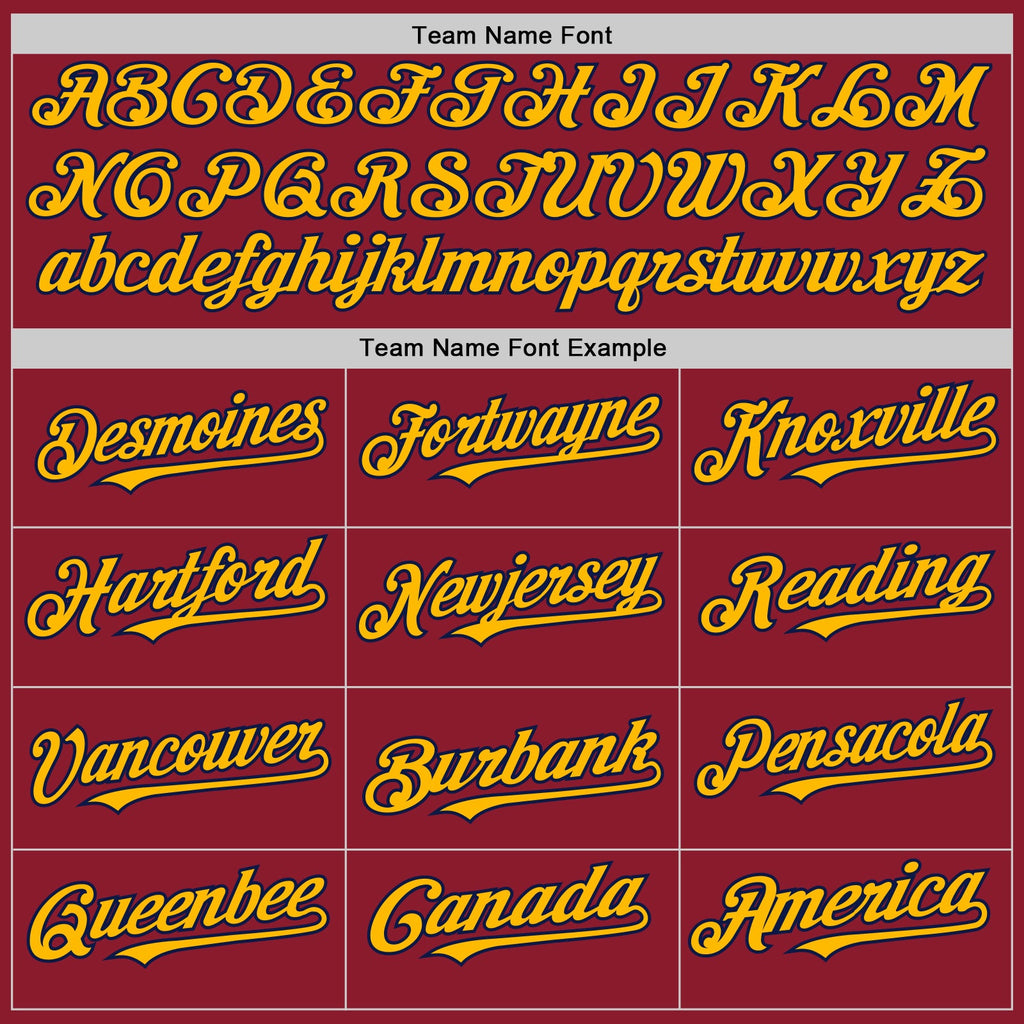 Custom Maroon Navy-Gold Mesh Authentic Throwback Baseball Jersey