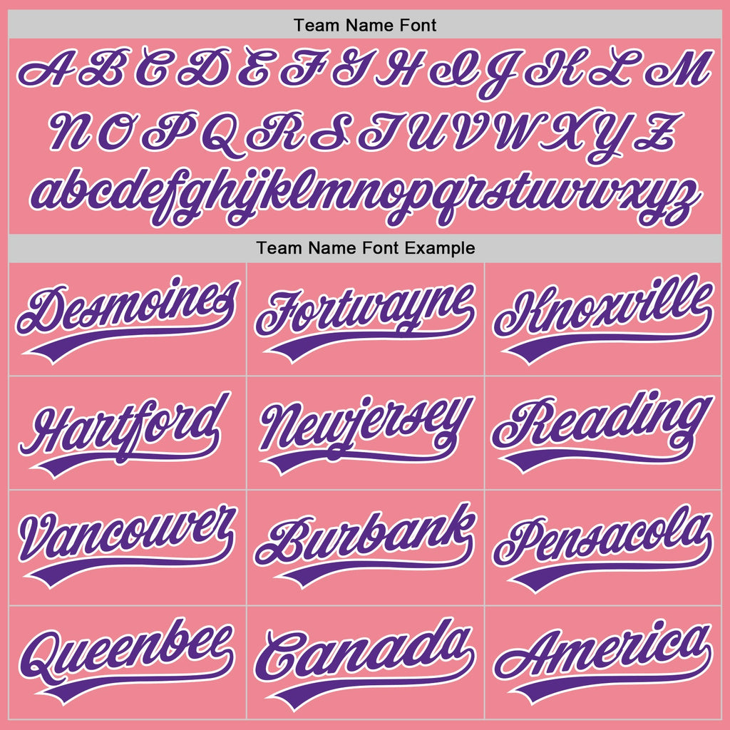 Custom Medium Pink Purple-White Authentic Baseball Jersey