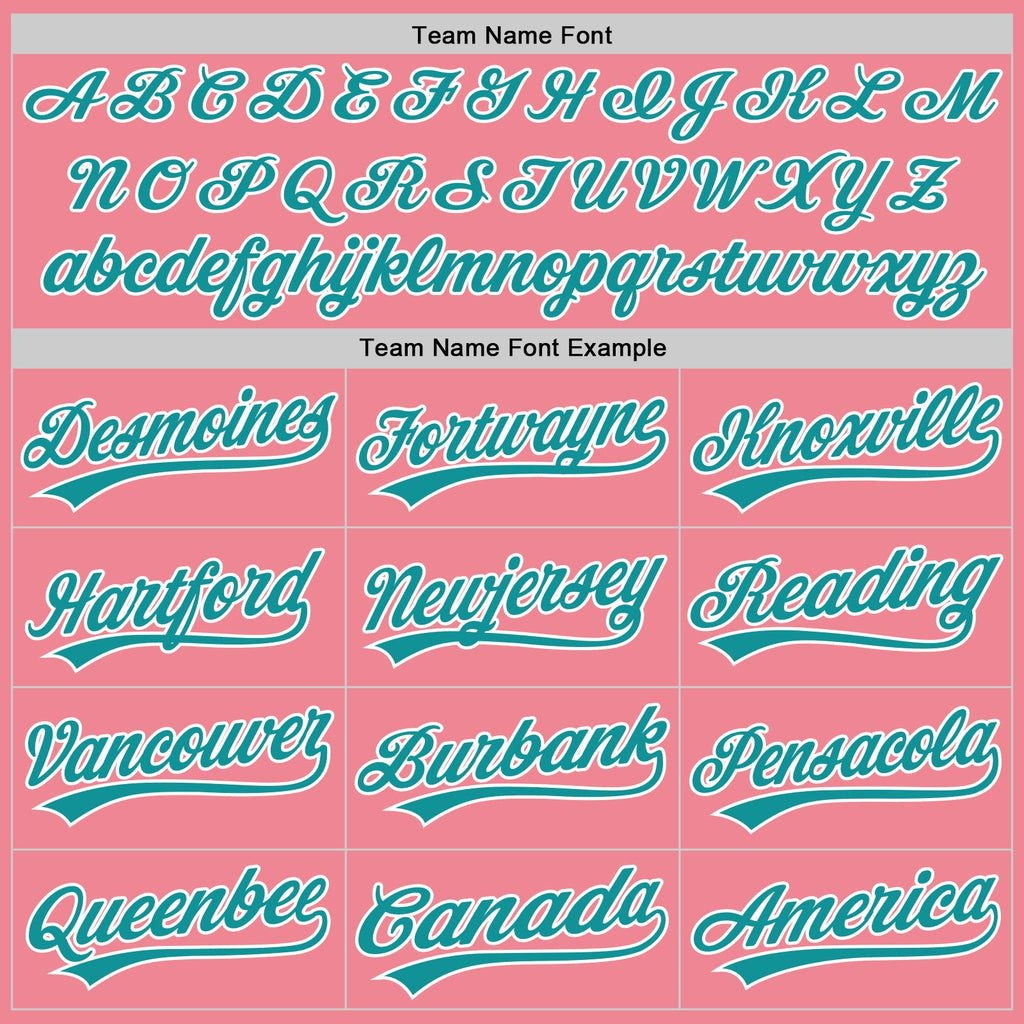 Custom Medium Pink Teal-White Authentic Baseball Jersey