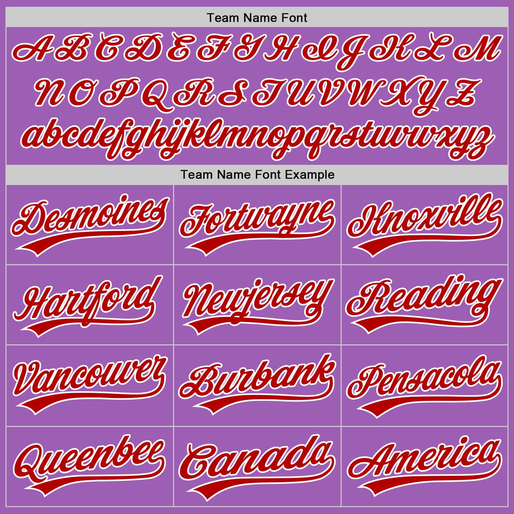 Custom Medium Purple Red-White Authentic Baseball Jersey