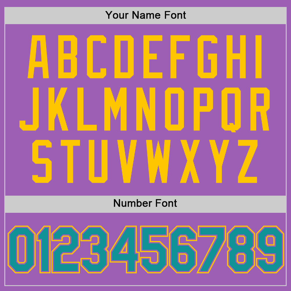 Custom Medium Purple Teal-Yellow Authentic Baseball Jersey