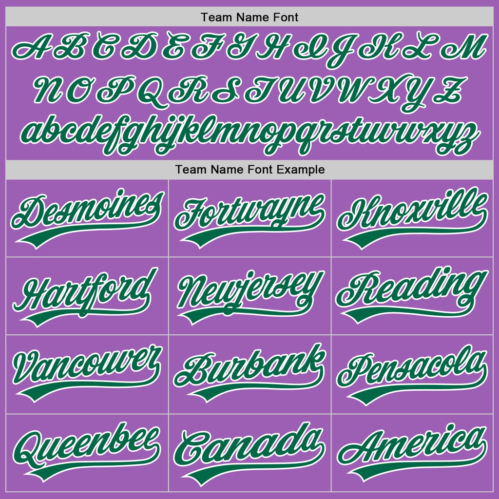 Custom Medium Purple Kelly Green-White Authentic Baseball Jersey