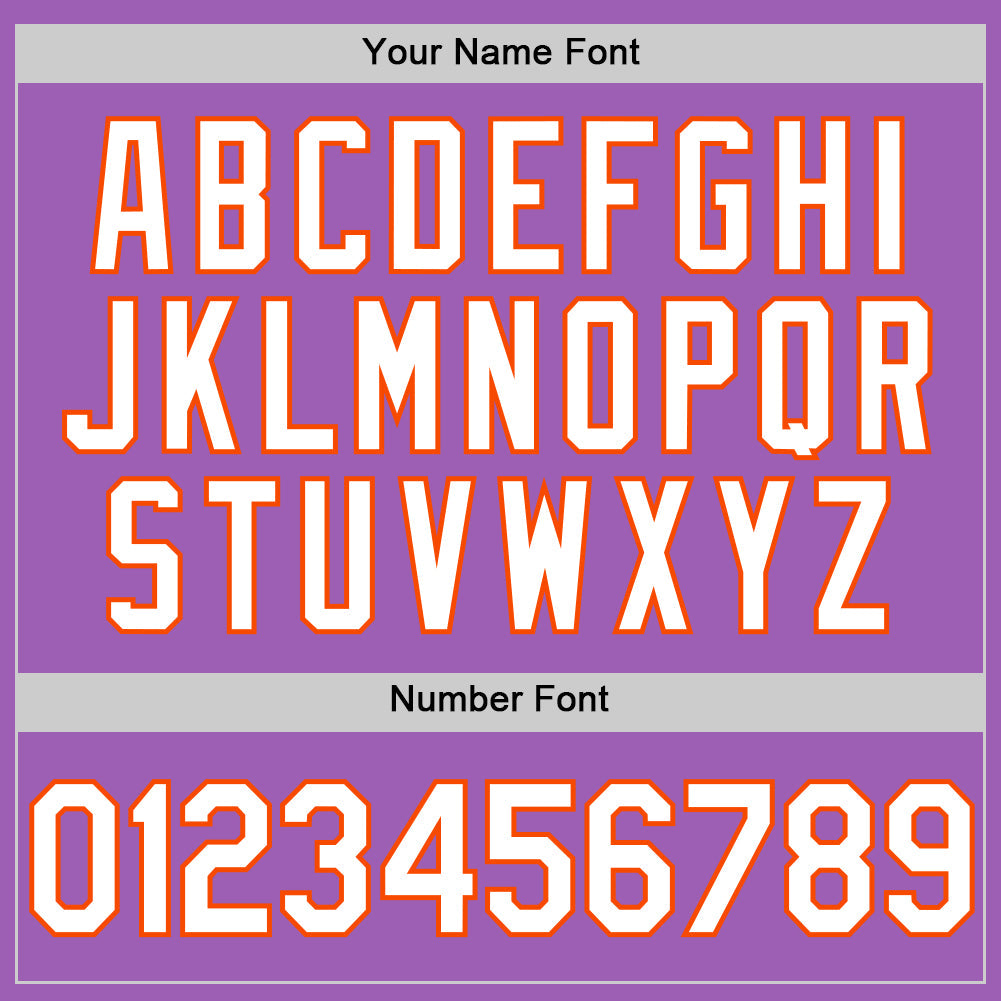 Custom Medium Purple White-Orange Authentic Baseball Jersey