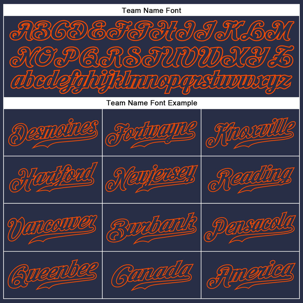 Custom Navy Navy-Orange Authentic Sleeveless Baseball Jersey