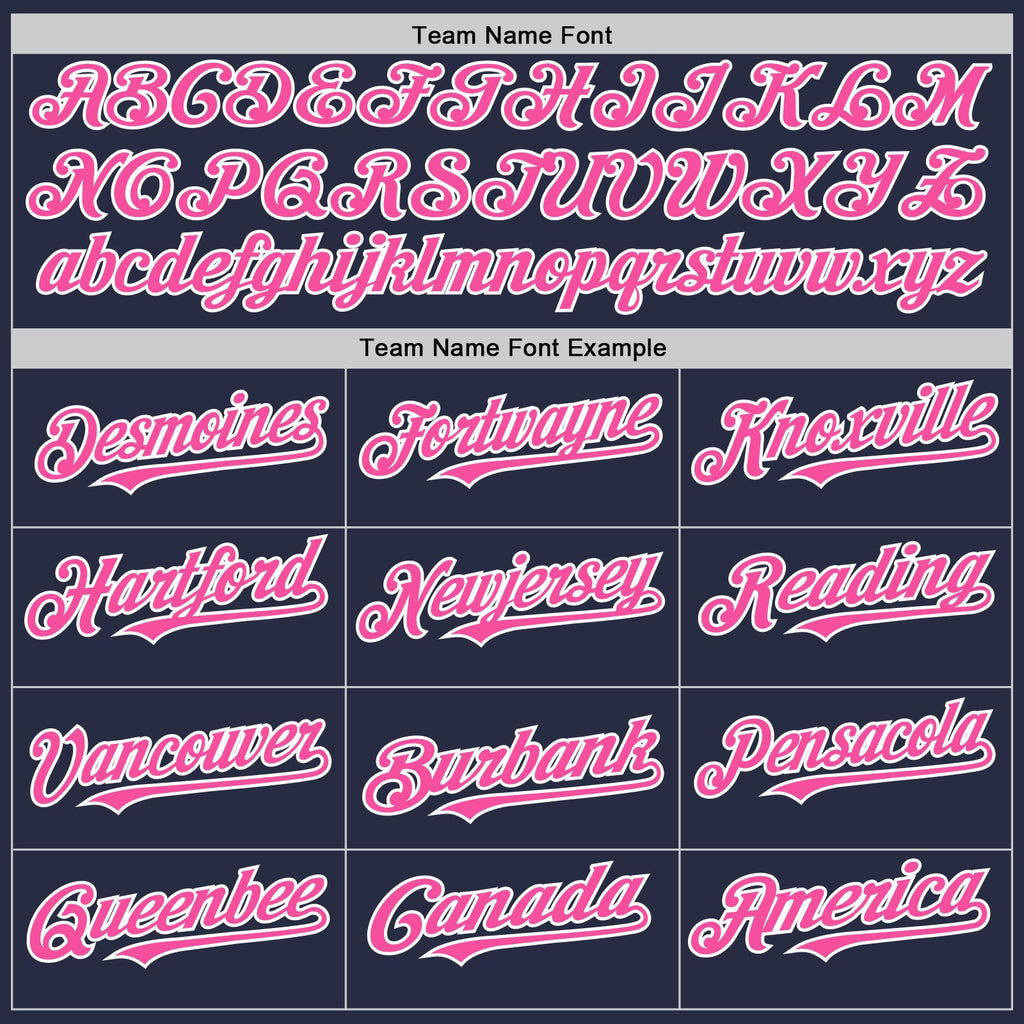 Custom Navy Pink-White Mesh Authentic Throwback Baseball Jersey