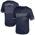 Custom Navy Gray Mesh Authentic Throwback Baseball Jersey