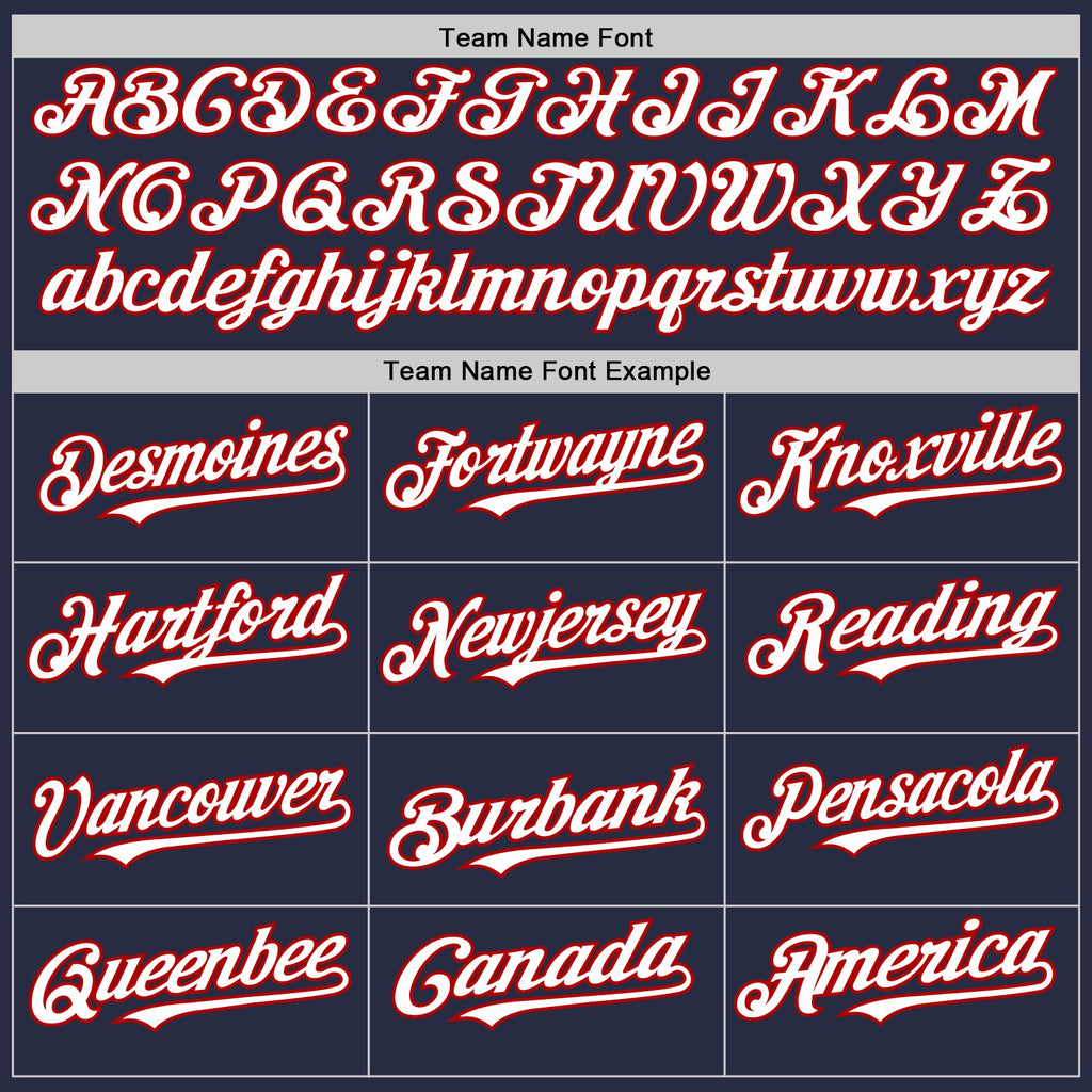 Custom Navy White-Red Mesh Authentic Throwback Baseball Jersey