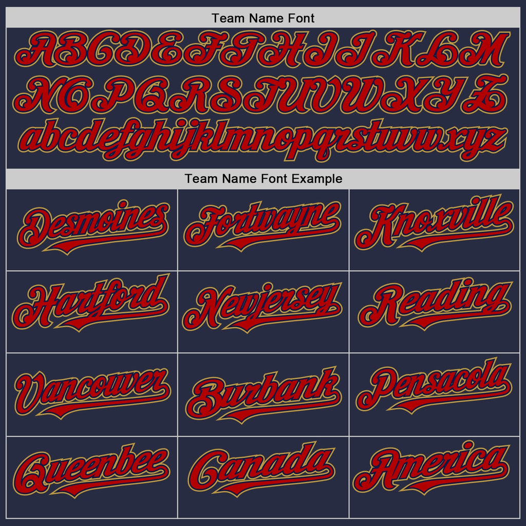 Custom Navy Red-Old Gold Mesh Authentic Throwback Baseball Jersey