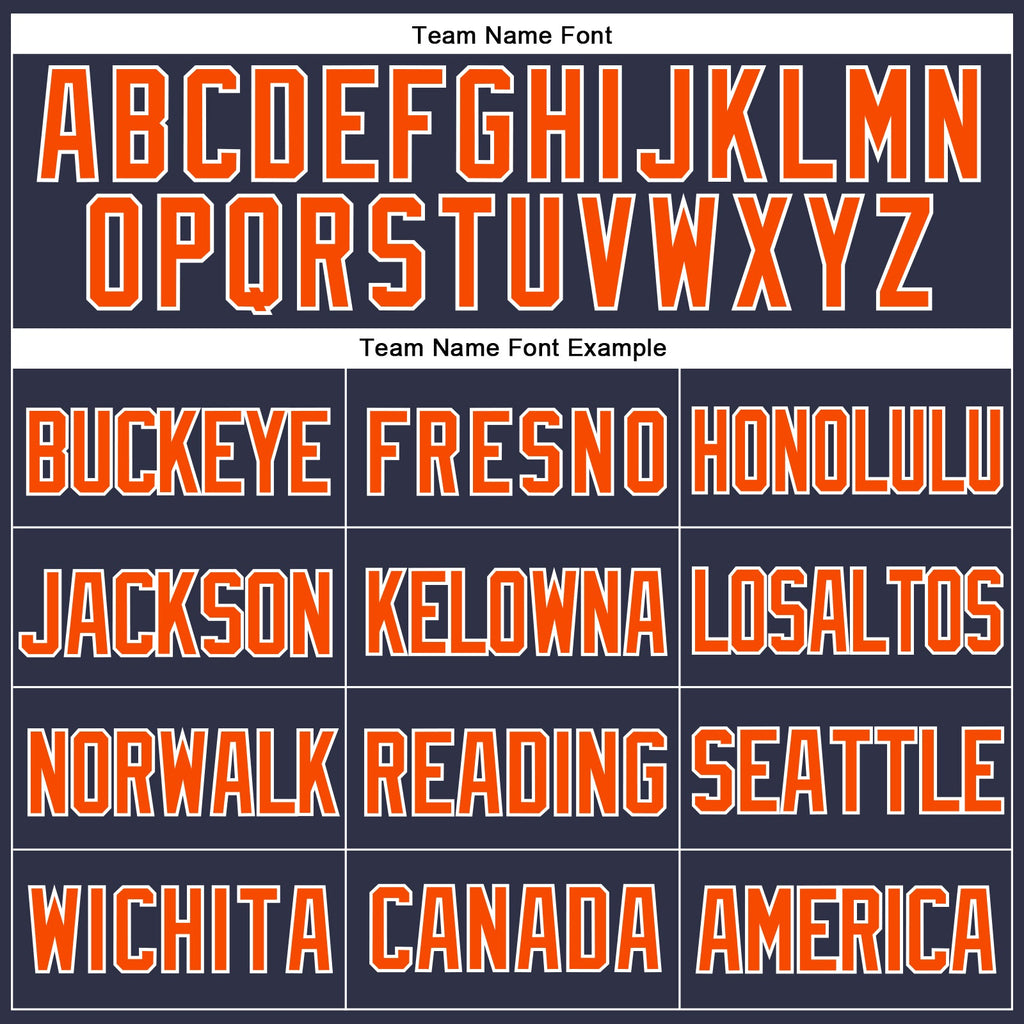 Custom Navy Orange-White Mesh Authentic Throwback Baseball Jersey