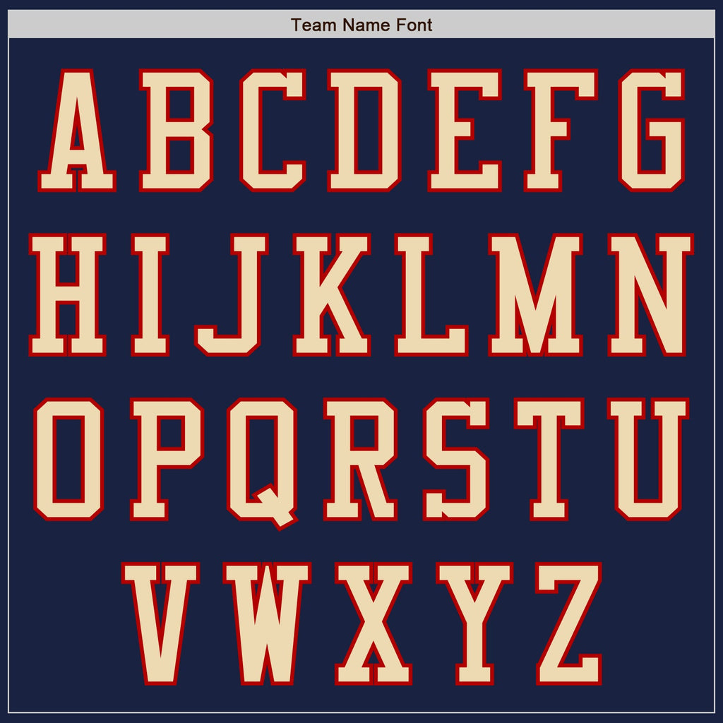Custom Navy Cream-Red Authentic Baseball Jersey