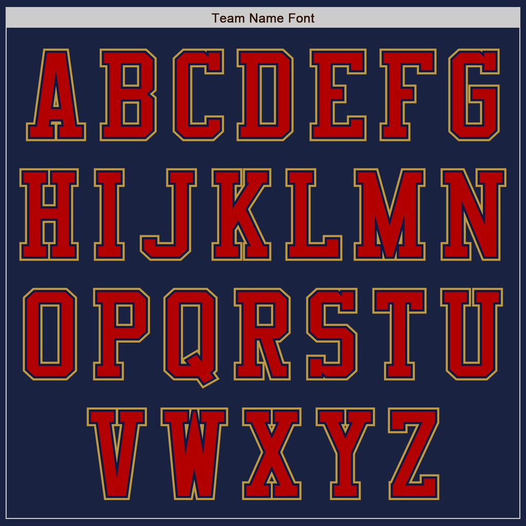 Custom Navy Red-Old Gold Authentic Baseball Jersey