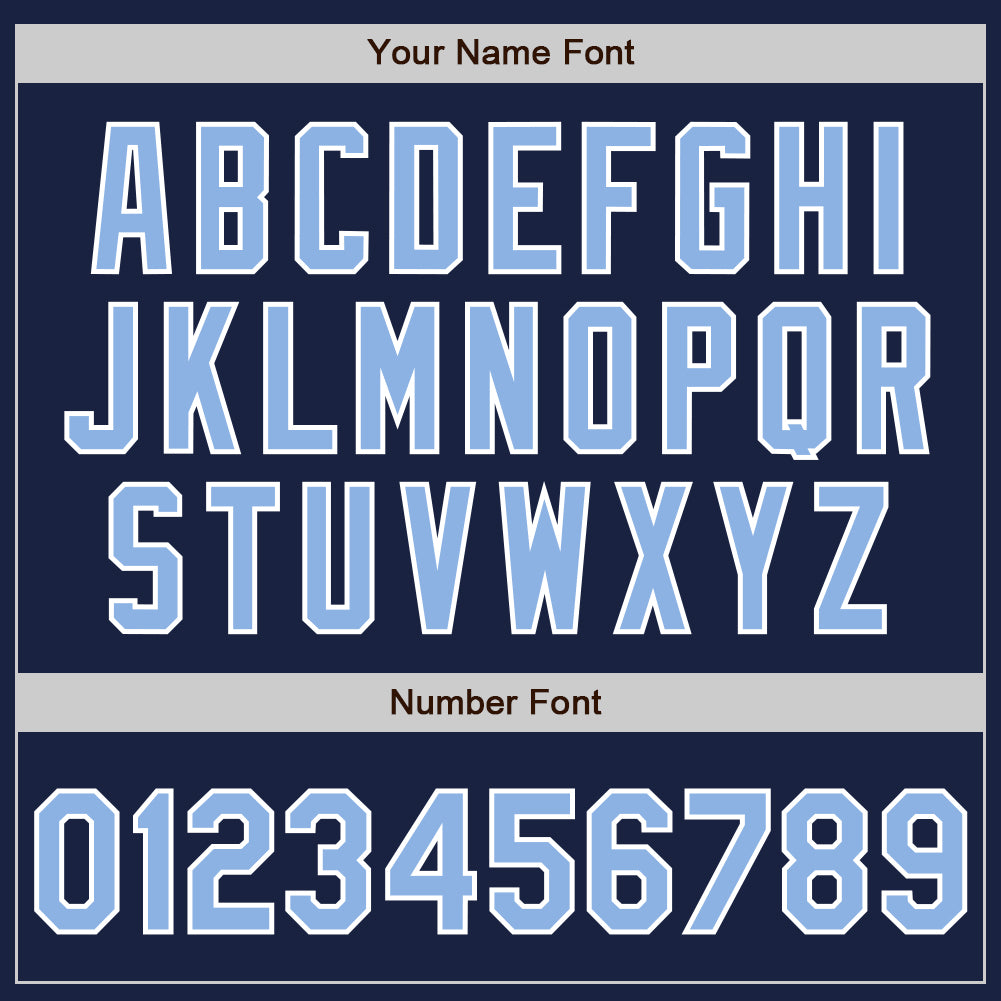 Custom Navy Light Blue-White Authentic Baseball Jersey