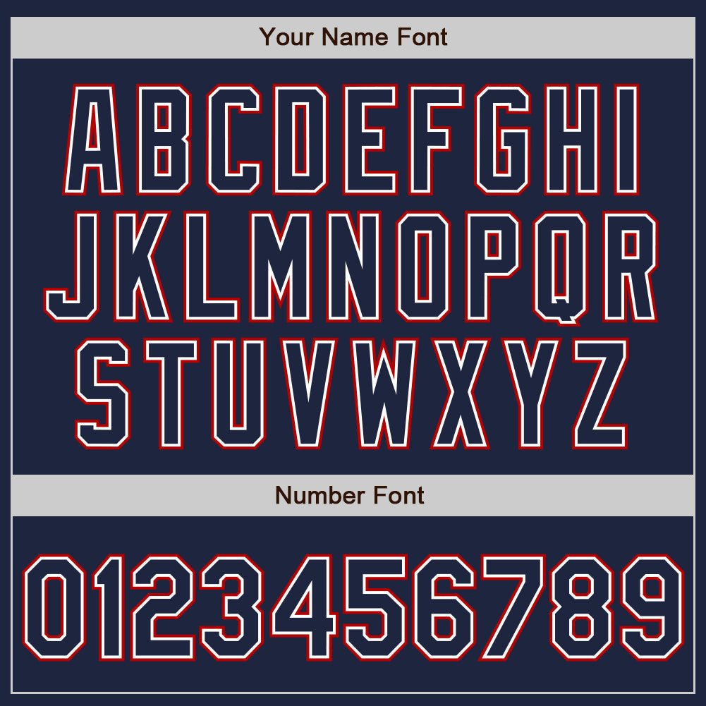 Custom Navy White-Red Authentic Baseball Jersey