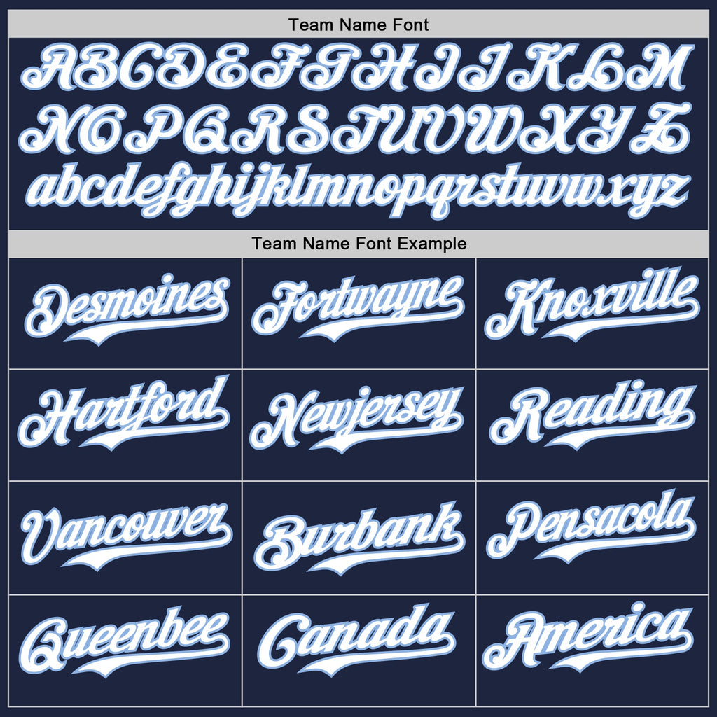 Custom Navy White-Light Blue Authentic Baseball Jersey
