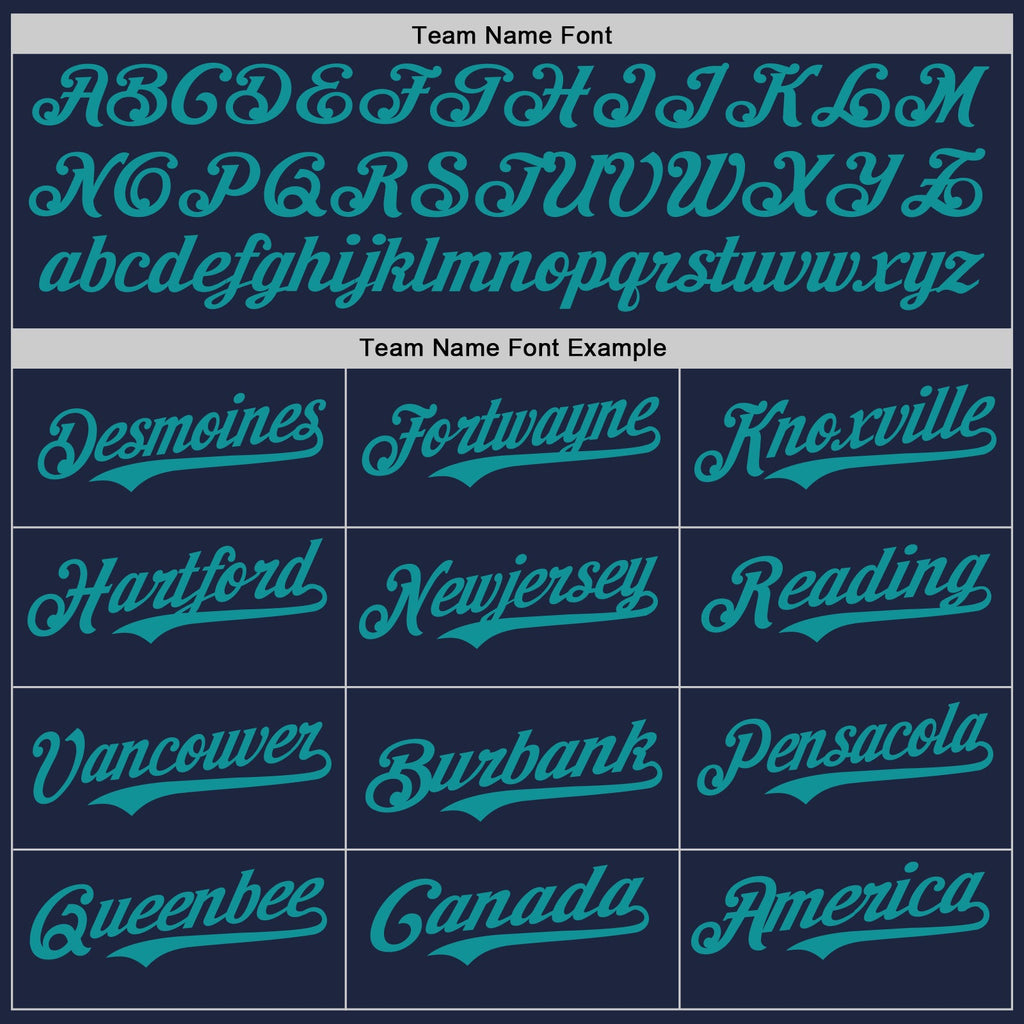 Custom Navy Teal Authentic Baseball Jersey