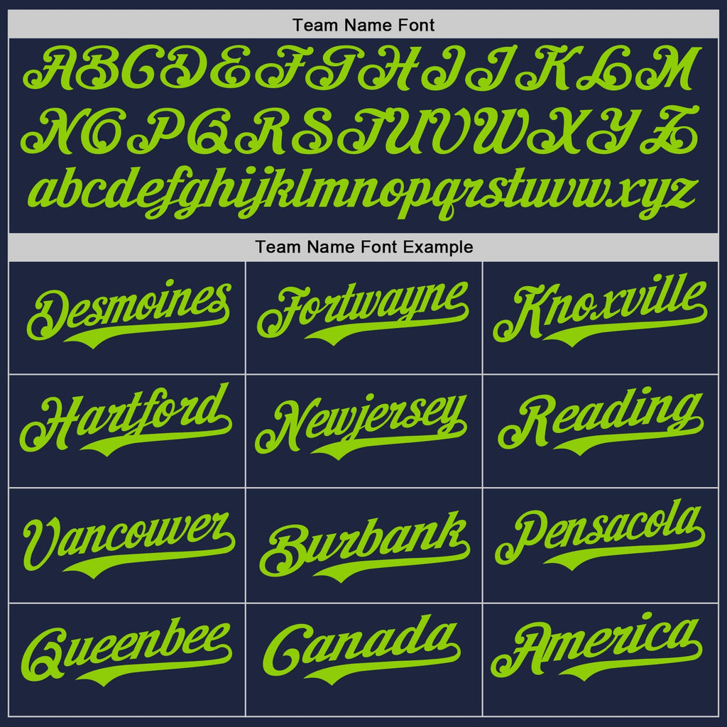 Custom Navy Neon Green Authentic Baseball Jersey