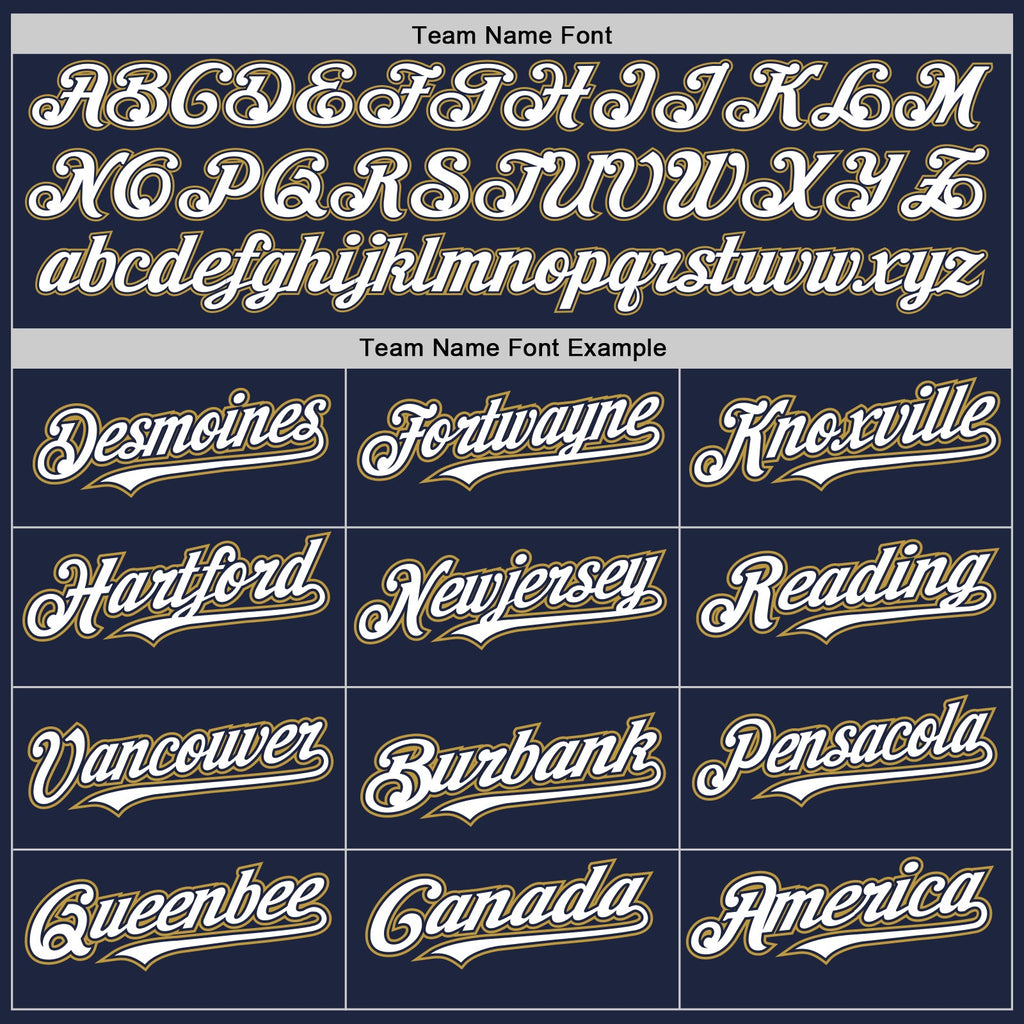 Custom Navy White Old Gold Authentic Baseball Jersey