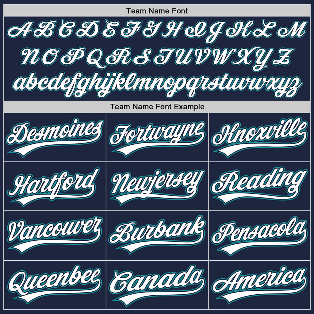Custom Navy White-Teal Authentic Baseball Jersey